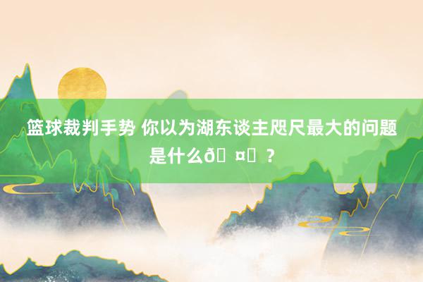 篮球裁判手势 你以为湖东谈主咫尺最大的问题是什么🤔？