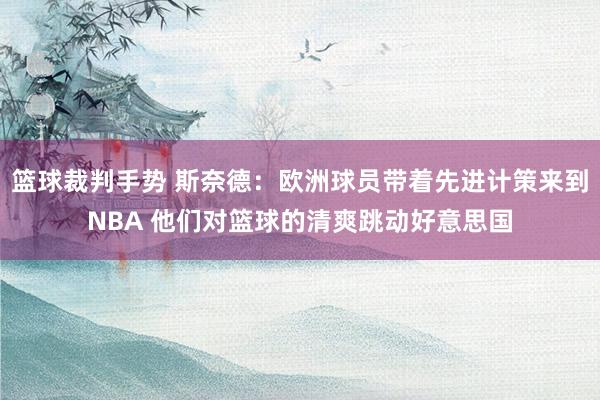 篮球裁判手势 斯奈德：欧洲球员带着先进计策来到NBA 他们对篮球的清爽跳动好意思国