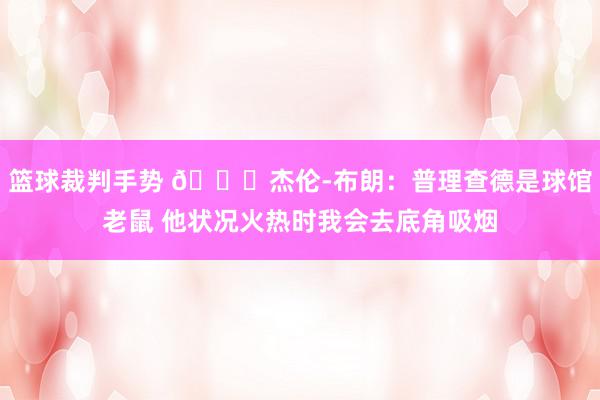 篮球裁判手势 😂杰伦-布朗：普理查德是球馆老鼠 他状况火热时我会去底角吸烟